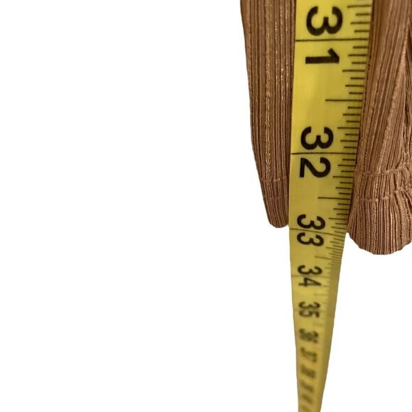 Shein tan ribbed high waist flare stretch pants size - Picture 6 of 7